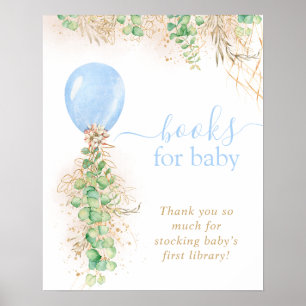 Boy Gold Glitzer Eucalyptus Balloon Bücher für Bab Poster