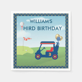 Boy Golf Theme 3. Geburtstag Party Napkins Serviette
