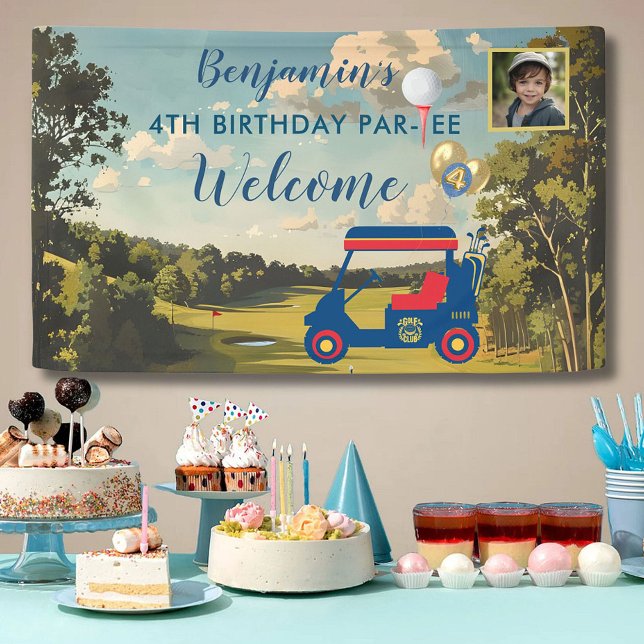Boy Golf Theme 4. Geburtstag Party Banner (Von Creator hochgeladen)