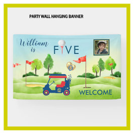 Boy Golf Theme 5. Geburtstagsparty Banner