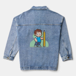 Boy Hand Schreibstift Jeansjacke
