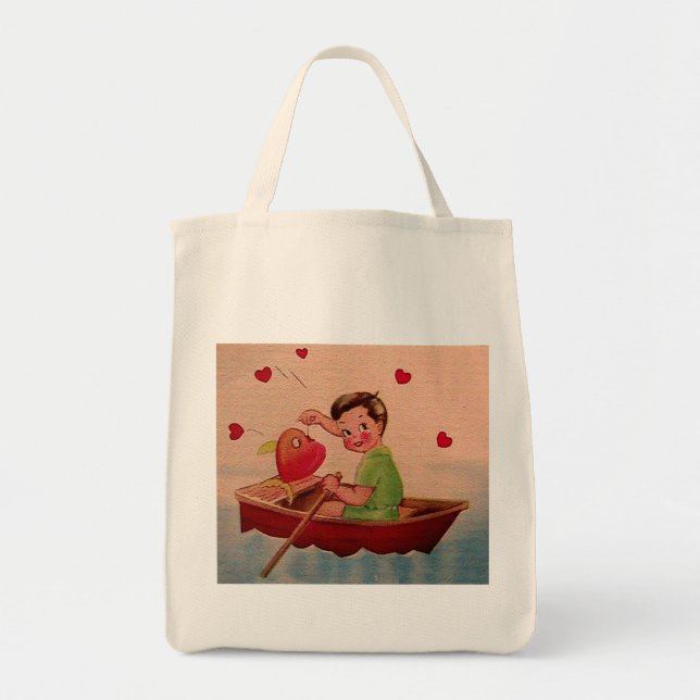 Boy Holding Heart in Boat Tragetasche (Vorne)