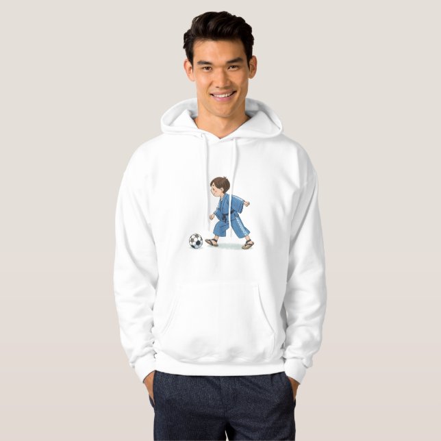 Boy in kimono playing soccer hoodie (Vorne ganz)