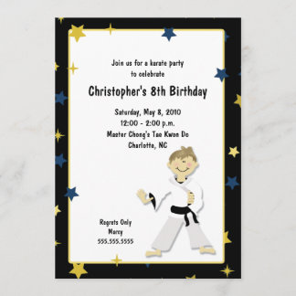 BOY KARATE MARTIAL ART BIRTHDAY PARTY EINLADUNG