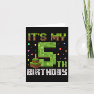 Boy Kid Birthday Party i My 5th Birthday Gamer P Karte