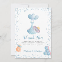 Boy Koala Bear Blue Vielen Dank Baby Duschkarte