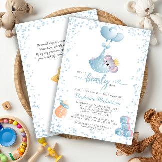 Boy Koala Bearly Wait Buy Request Baby Dusche Einladung