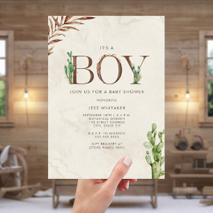 Boy Leather Inspiriert Western Cactus Baby Shower Einladung