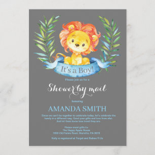 Boy Lion Baby Shower by Mail Einladung