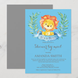 Boy Lion Baby Shower by Mail Einladung