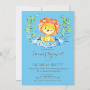Boy Lion Baby Shower by Mail Einladung