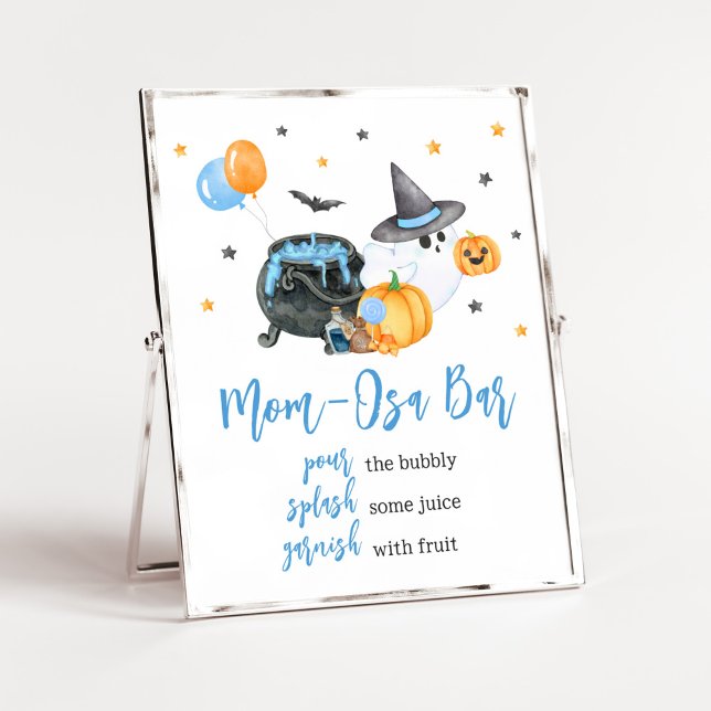 Boy Little Boo Ghost Baby Dusche Mama Osa Bar Poster (Ghost Halloween Baby Shower
Mom Osa Bar Sign)