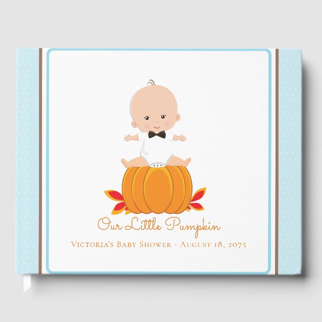 Boy Little Citrouille Baby shower Livre d'or (Recto)
