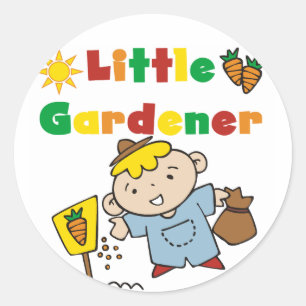 Boy Little Gardener Tshirts und Geschenke Runder Aufkleber