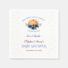 Boy Little Pumpkin Erntedank Baby Shower Pap Serviette