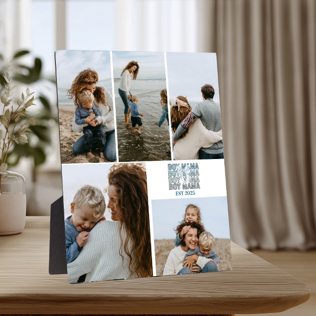 Boy Mama Custom Photo Collage Fotoplatte (Von Creator hochgeladen)