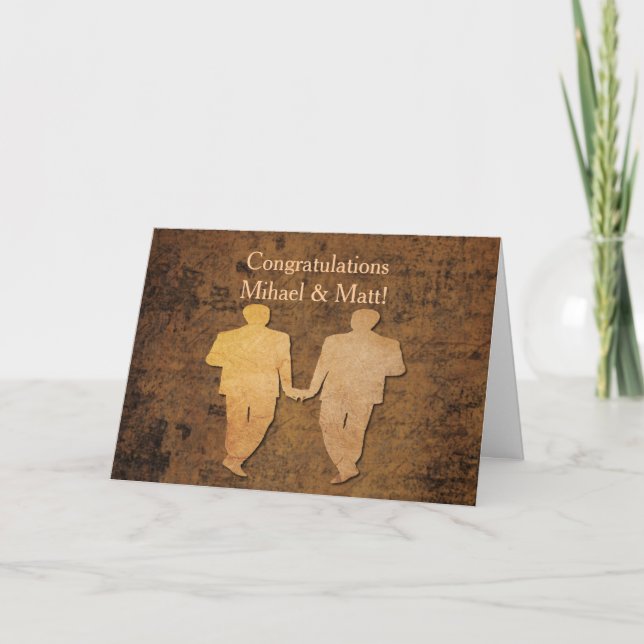 Boy Meets Boy Wedding Card for Gay Grooms Karte (Vorderseite)