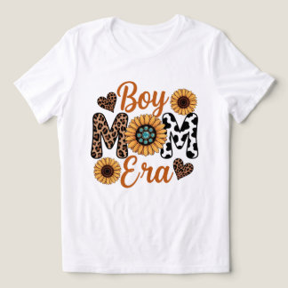Boy Mom Era Sonnenblume Leoparden Druck Muttertag Tri-Blend Shirt