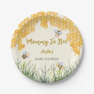 Boy Mutti um eine süße Hummel-Babyparty zu sein Pappteller