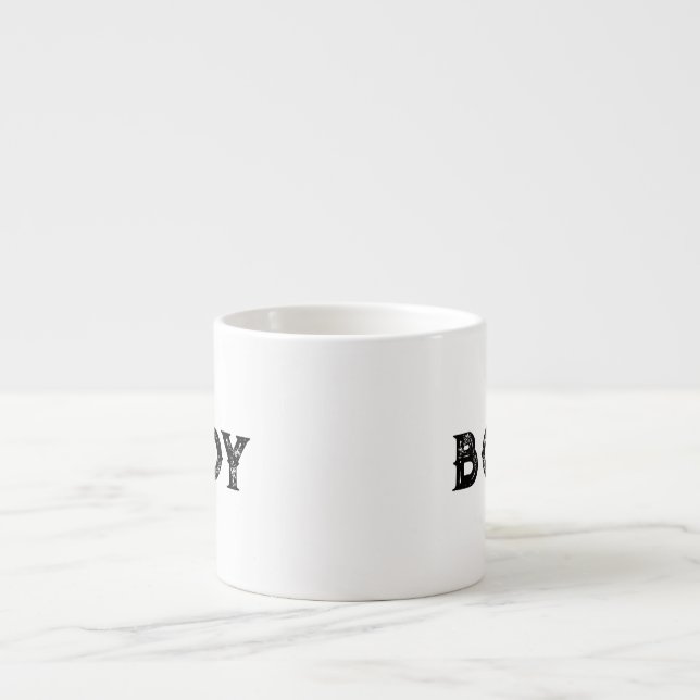 Boy Name Style Espresso Text Spezialität Tasse (Vorderseite)