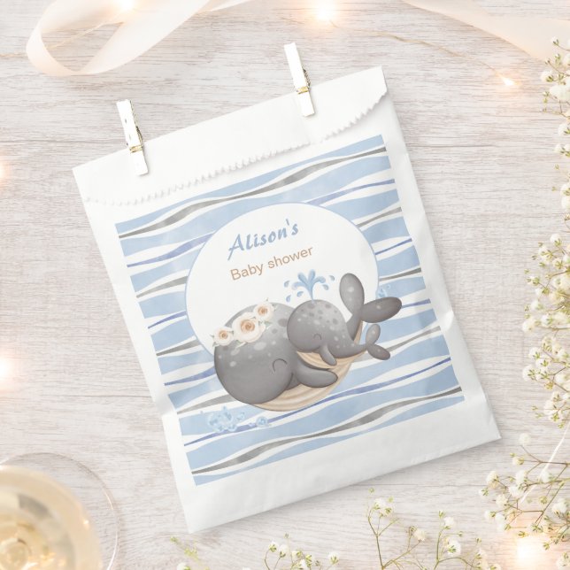 Boy Nautical Whale Blue Summer Boy Baby Dusche Geschenktütchen (Ausgeschnitten)