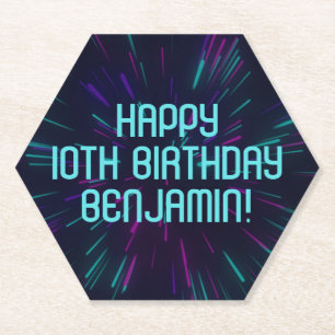 Boy Neon Aquamarin Glow Party Untersetzer