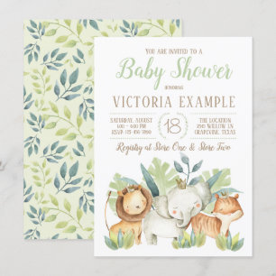 Boy Niedlich Safari Baby Shower Einladungen