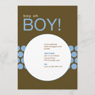 Boy Oh Boy Baby Dusche Invite_Blue/Brown Einladung