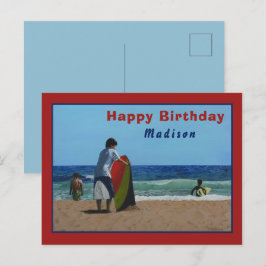 Boy on the Beach Postcard - Personalisierte Option Postkarte