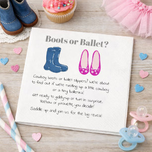 Boy or Girl Cowboy Boots Ballerina Geschlechter-En Serviette