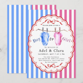 Boy or Girl Gender Reveal Invitation Einladung