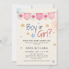 Boy or Girl Gender Reveal Invitation Einladung