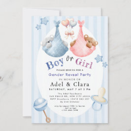 Boy or Girl Gender Reveal Invitation Einladung