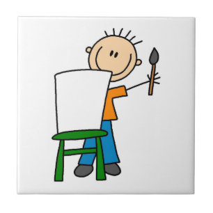 Boy Painting Fliese