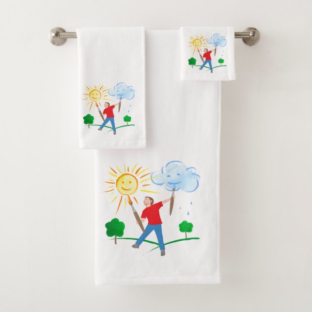 Boy Painting Skies Badhandtuch Set (Insitu)