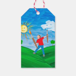 Boy Painting Skies Geschenkanhänger