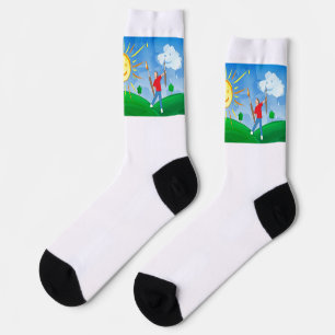 Boy Painting Skies Socken