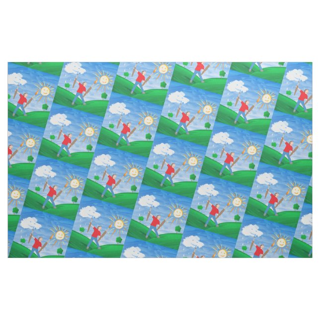 Boy Painting Skies Stoff (Fat Quarter (45,7 x 55,9 cm))