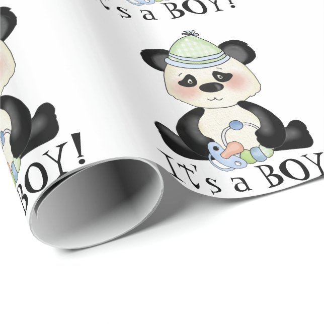 Boy Panda Bear Packpapier (Rolleneckpunkt)