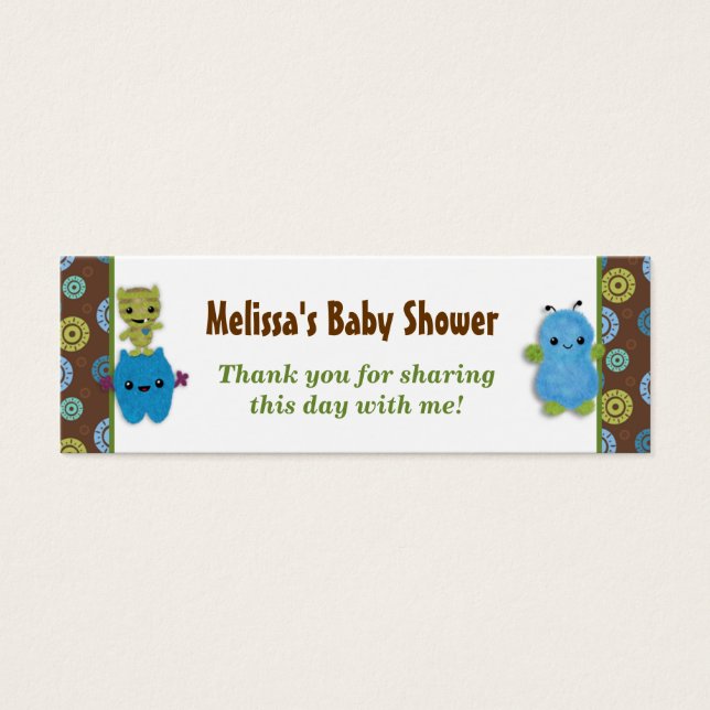 Boy Peek a Boo Monsters Baby shower Favoriser Tags (Devant)