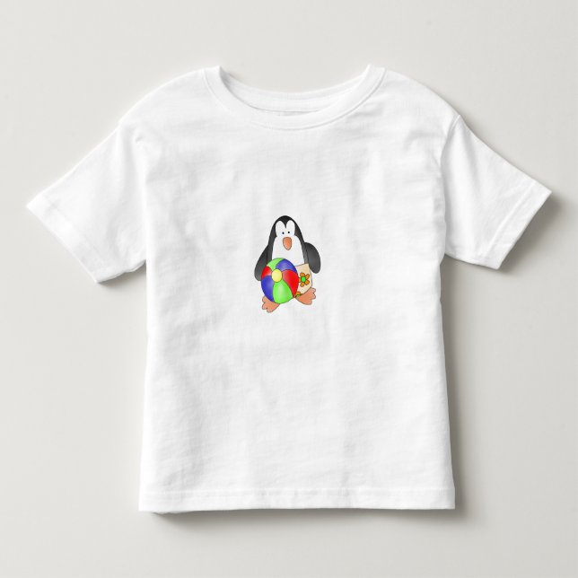 Boy Penguin am Strand Kleinkind T-shirt (Vorderseite)