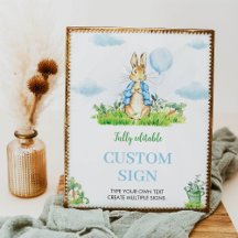 Boy Peter Rabbit Geburtstagspartei Custom Sign