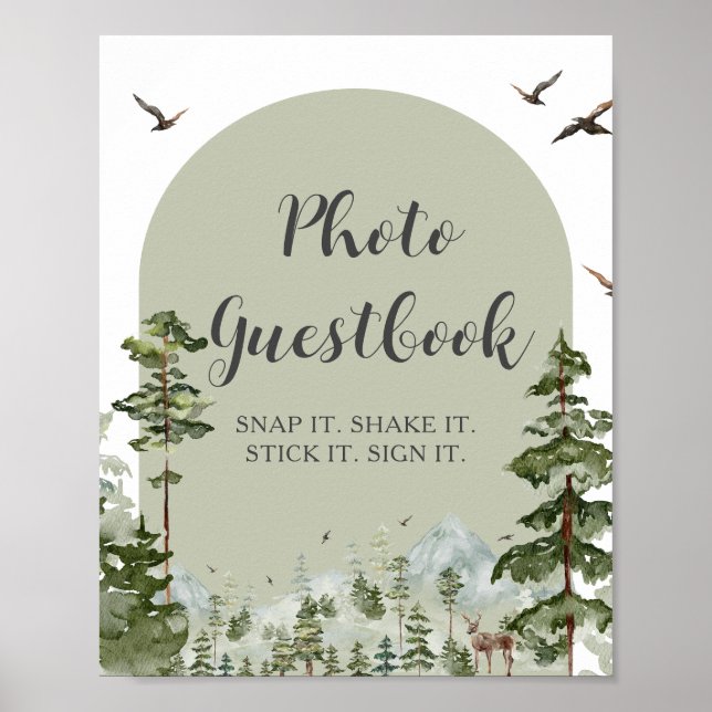 Boy Pine Tree Forest Mountain Photo Livre d'or (Devant)