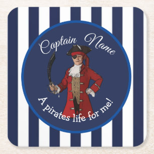 Boy Pirate Rechteckiger Pappuntersetzer