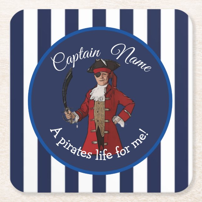 Boy Pirate Rechteckiger Pappuntersetzer (Vorderseite)