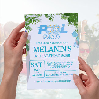 Boy Pool Party Invitation – Cool Dude Birthday Einladung