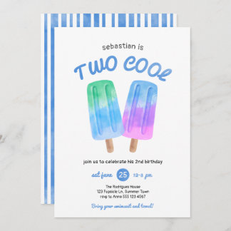 Boy Popsicle Summer 2nd Birthday Einladung