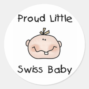 Boy Proud Swiss Baby Runder Aufkleber