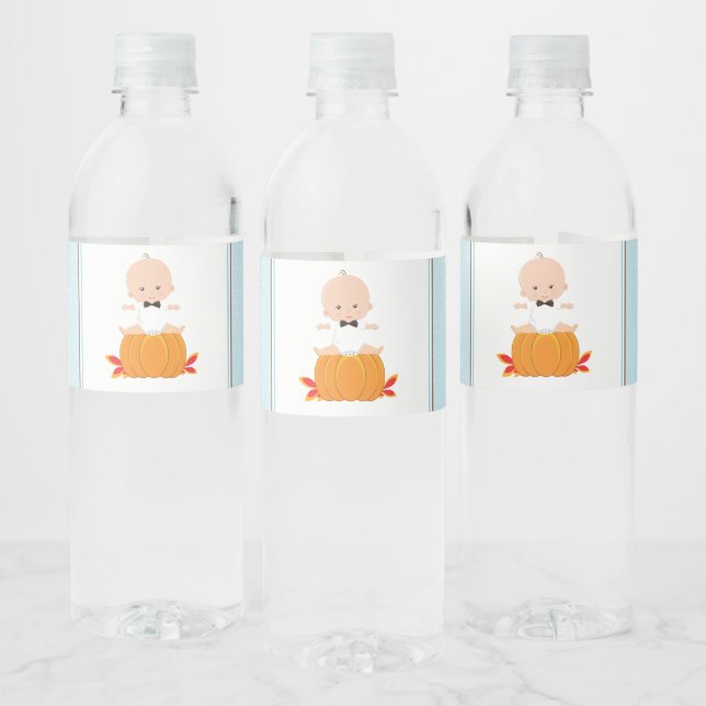 Boy Pumpkin Baby Dusche Wasserflaschen Labels (Flaschen)