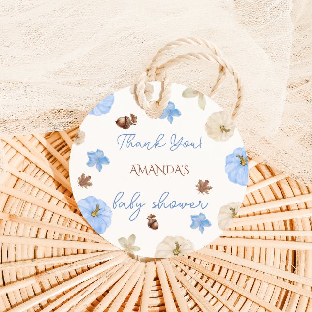 Boy Pumpkin Blue Baby Dusche Vielen Dank Geschenkanhänger (Von Creator hochgeladen)